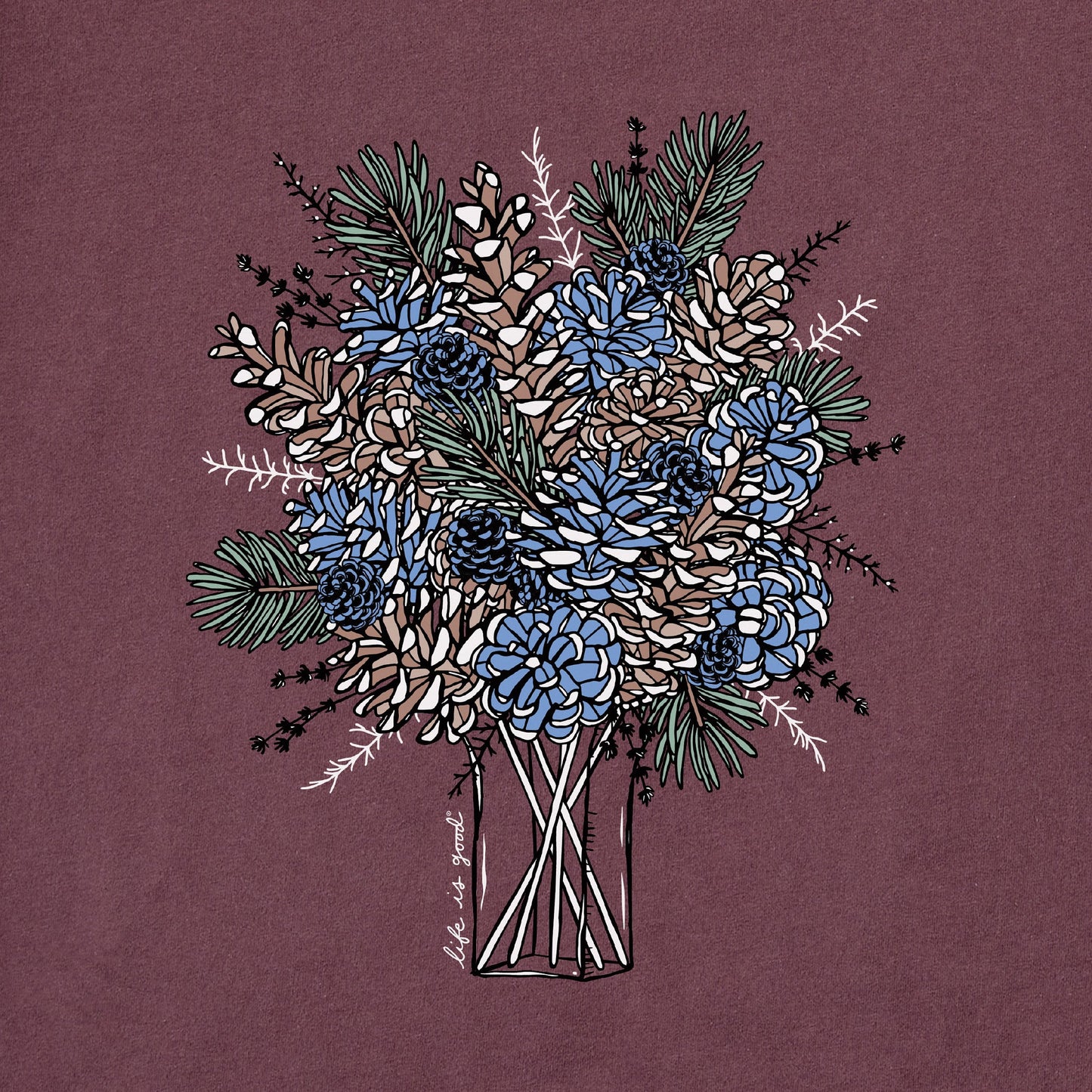 Women's Pinecone Bouquet Long Sleeve Crusher Tee