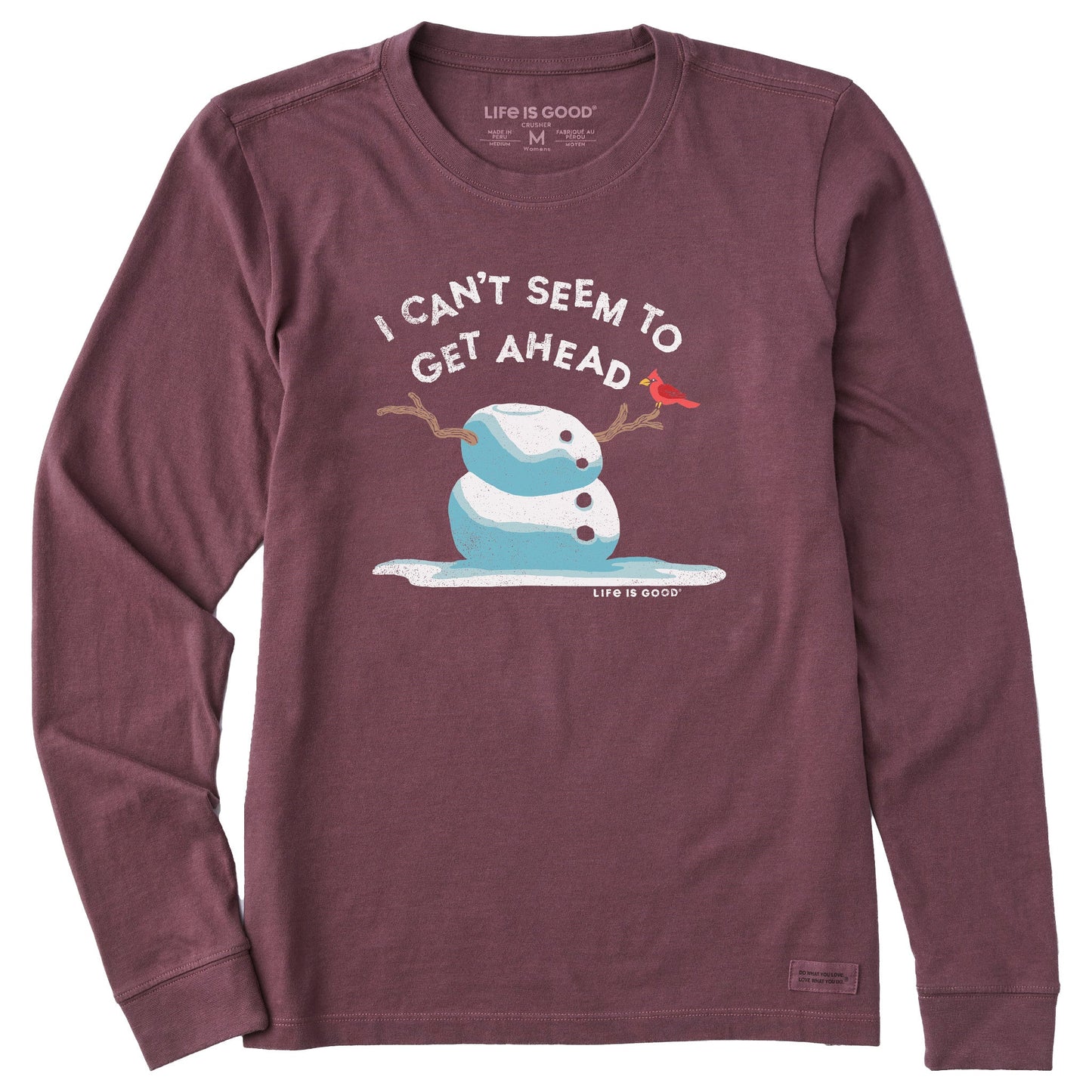 Women's Get Ahead Snowman Long Sleeve Crusher Tee