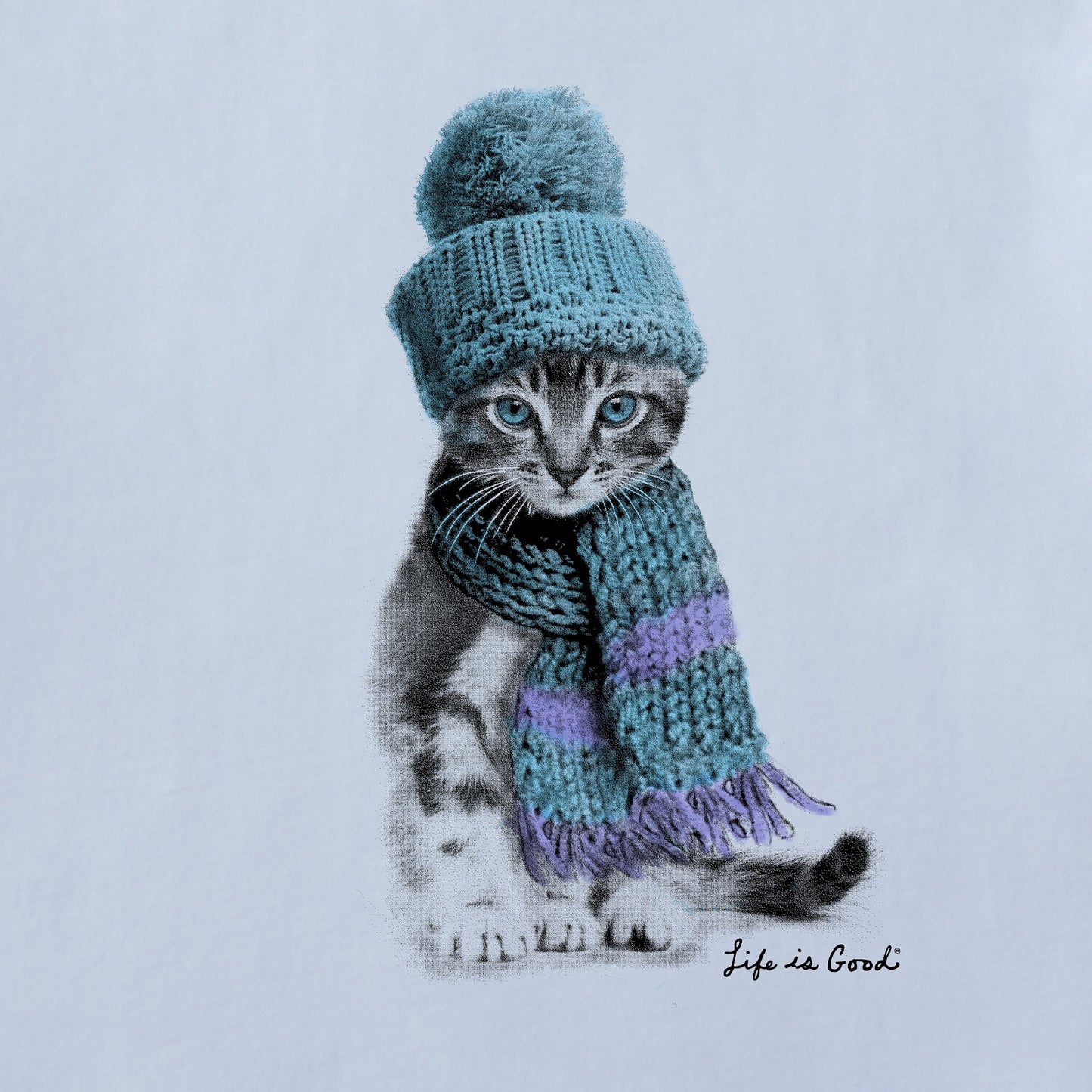 Women's Winter Cat Hat Long Sleeve Crusher Tee