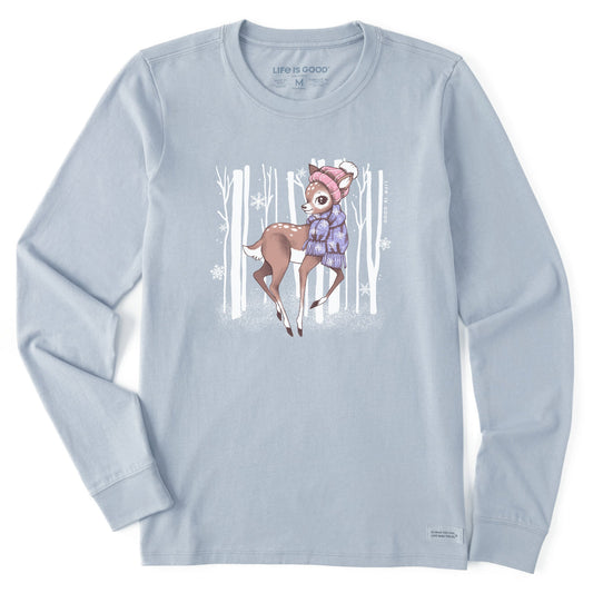 Women's Cozy Fawn Long Sleeve Crusher Tee