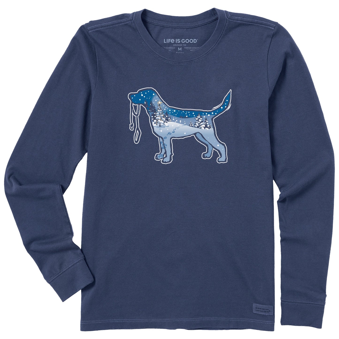 Women's Snowscape Dog Long Sleeve Crusher Tee