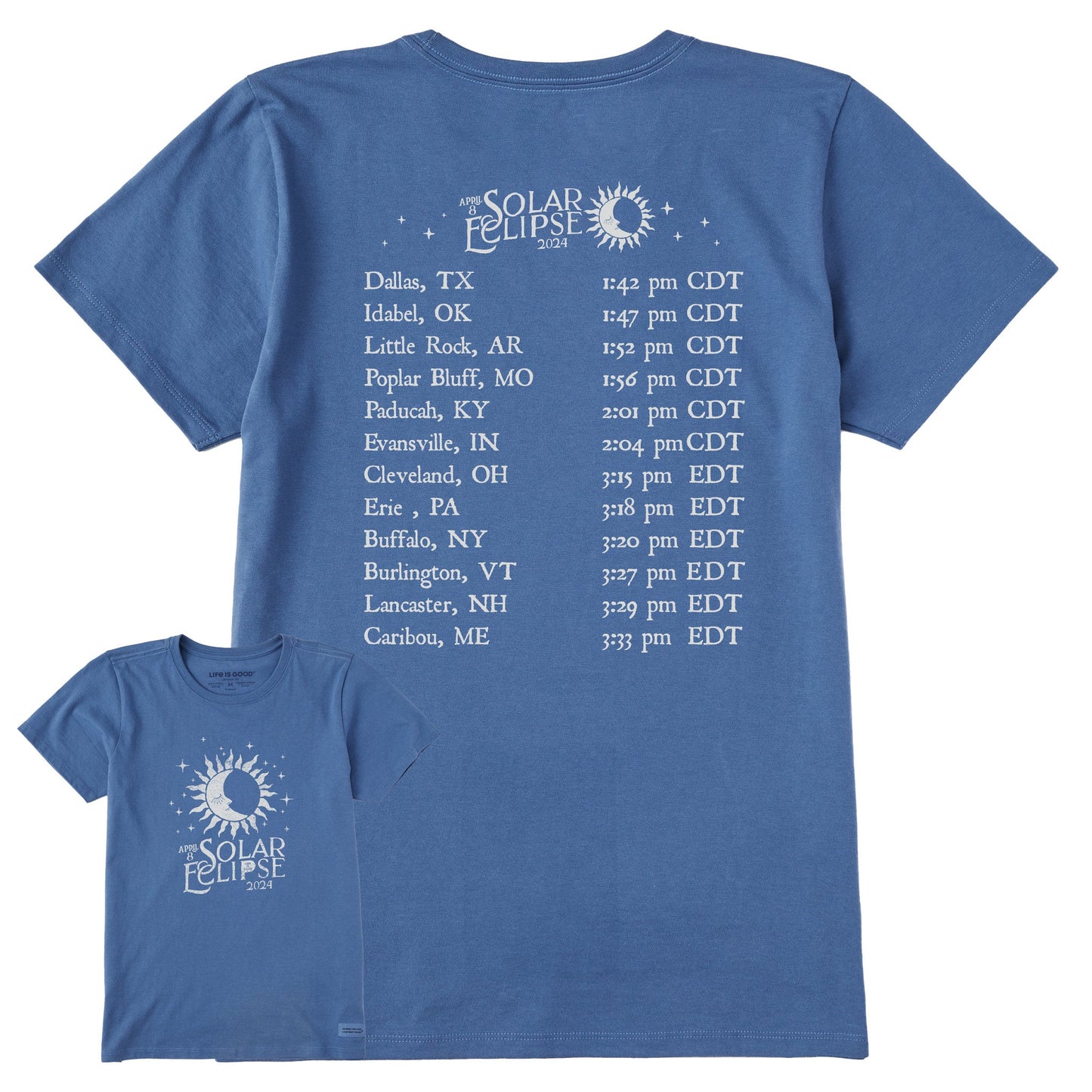 Women's Sun Moon Solar Eclipse 4.8.24 Short Sleeve Tee