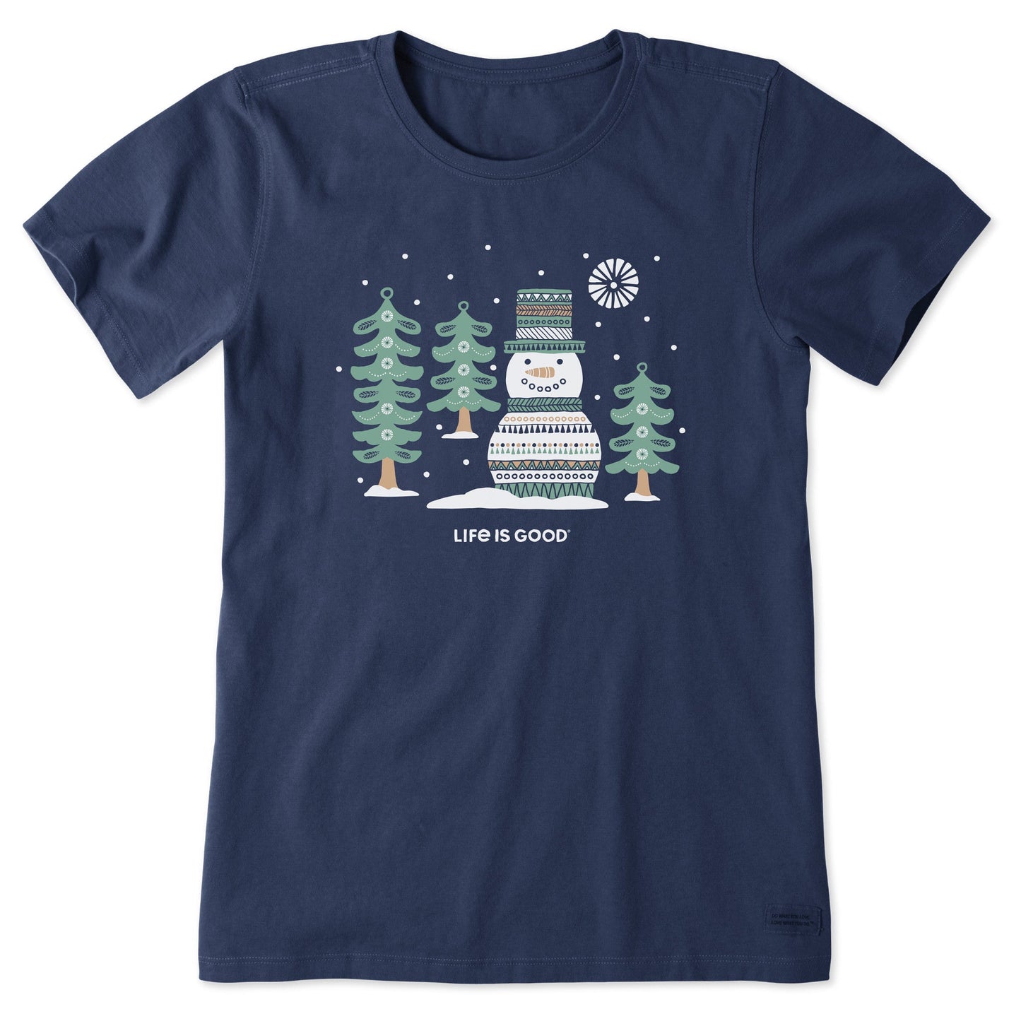 Women's Snowman and Trees Short Sleeve Crusher Tee