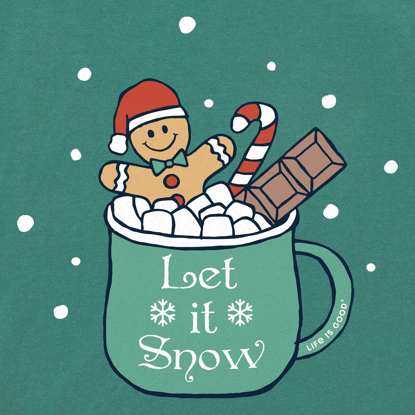 Kids Let it Snow Mug Cocoa Long Sleeve Crusher Tee