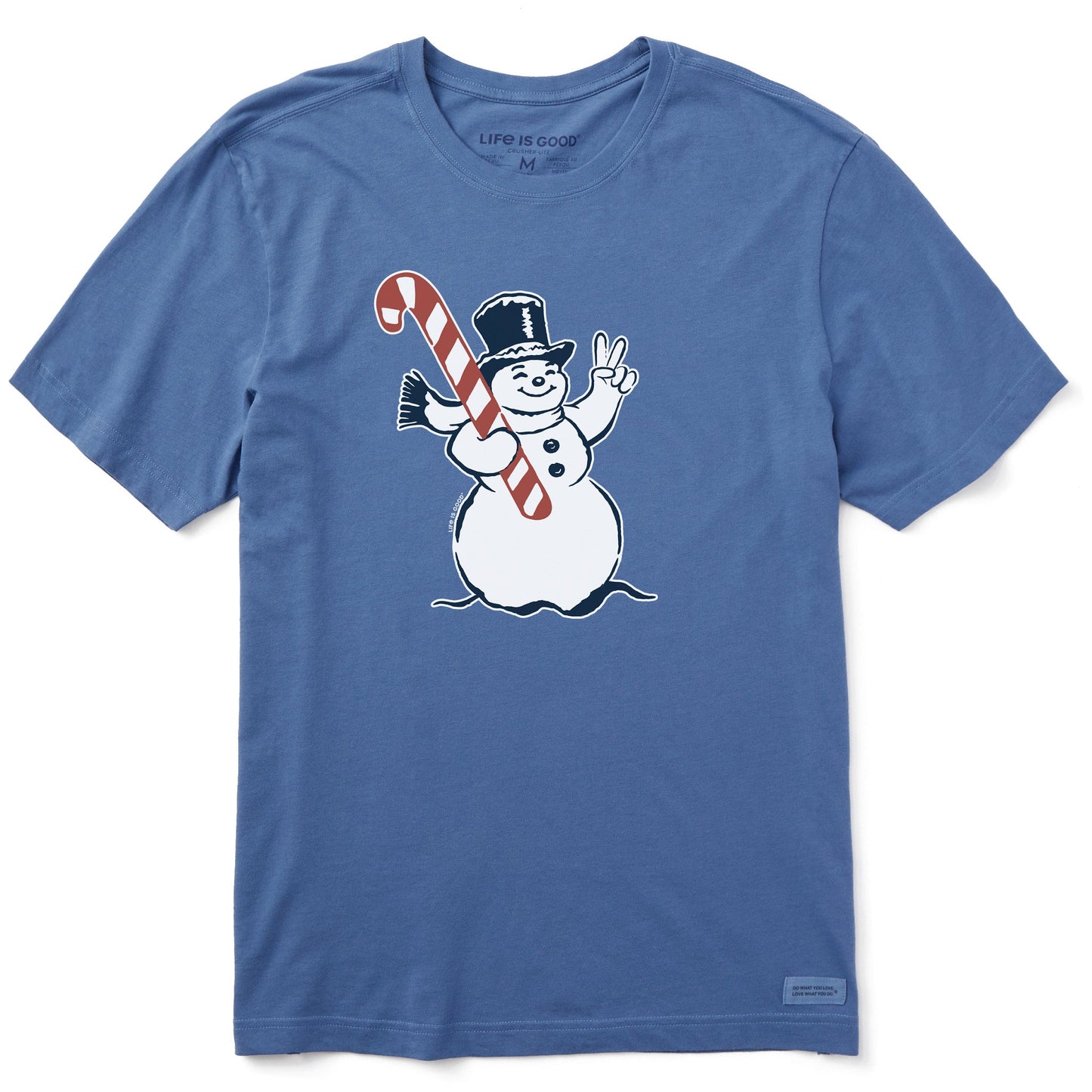 Men's Retro Peace Snowman Short Sleeve Crusher Tee