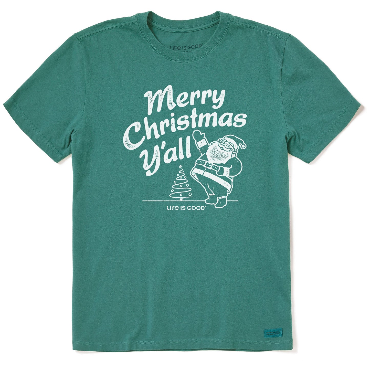 Men's Santa Merry Christmas Y'all Short Sleeve Crusher Tee