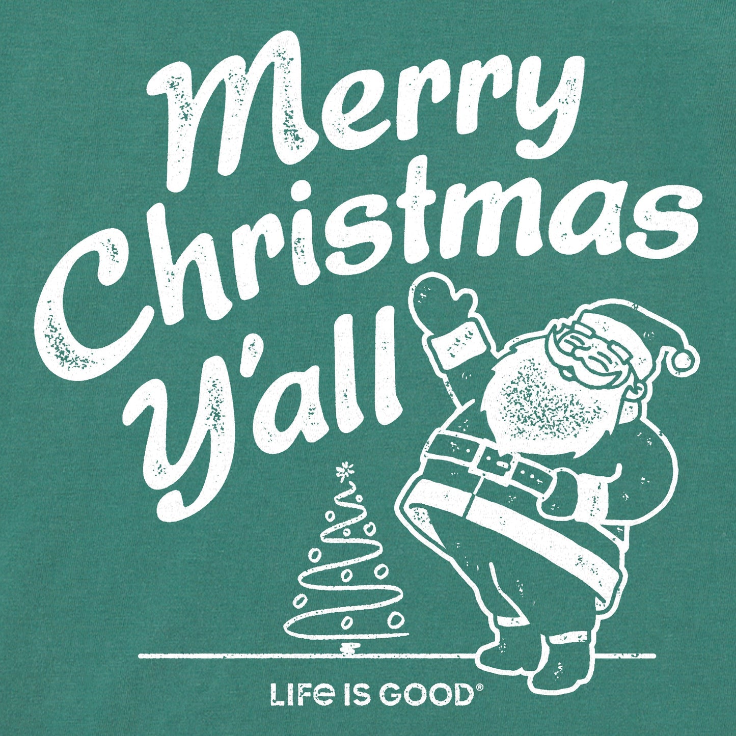 Men's Santa Merry Christmas Y'all Short Sleeve Crusher Tee