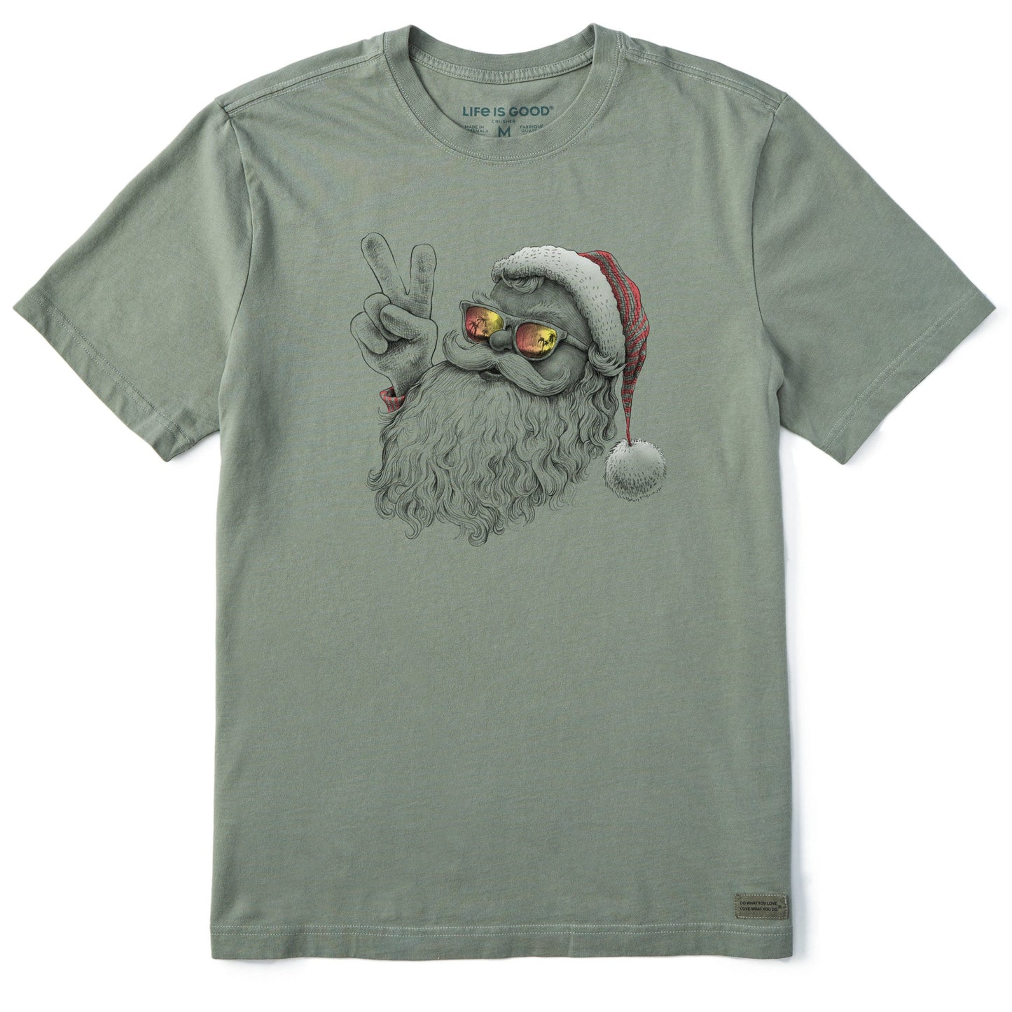 Men's Peaceful Santa Short Sleeve Crusher Tee