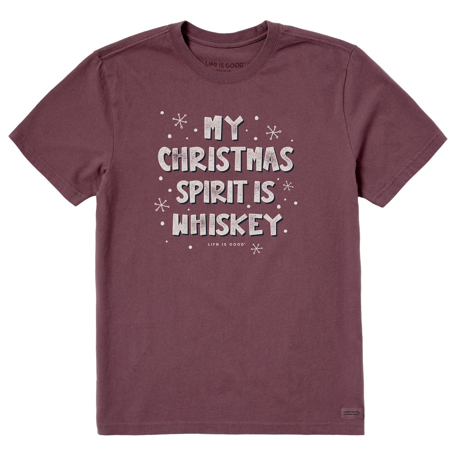 Men's My Christmas Spirit is Whiskey Short Sleeve Crusher Tee