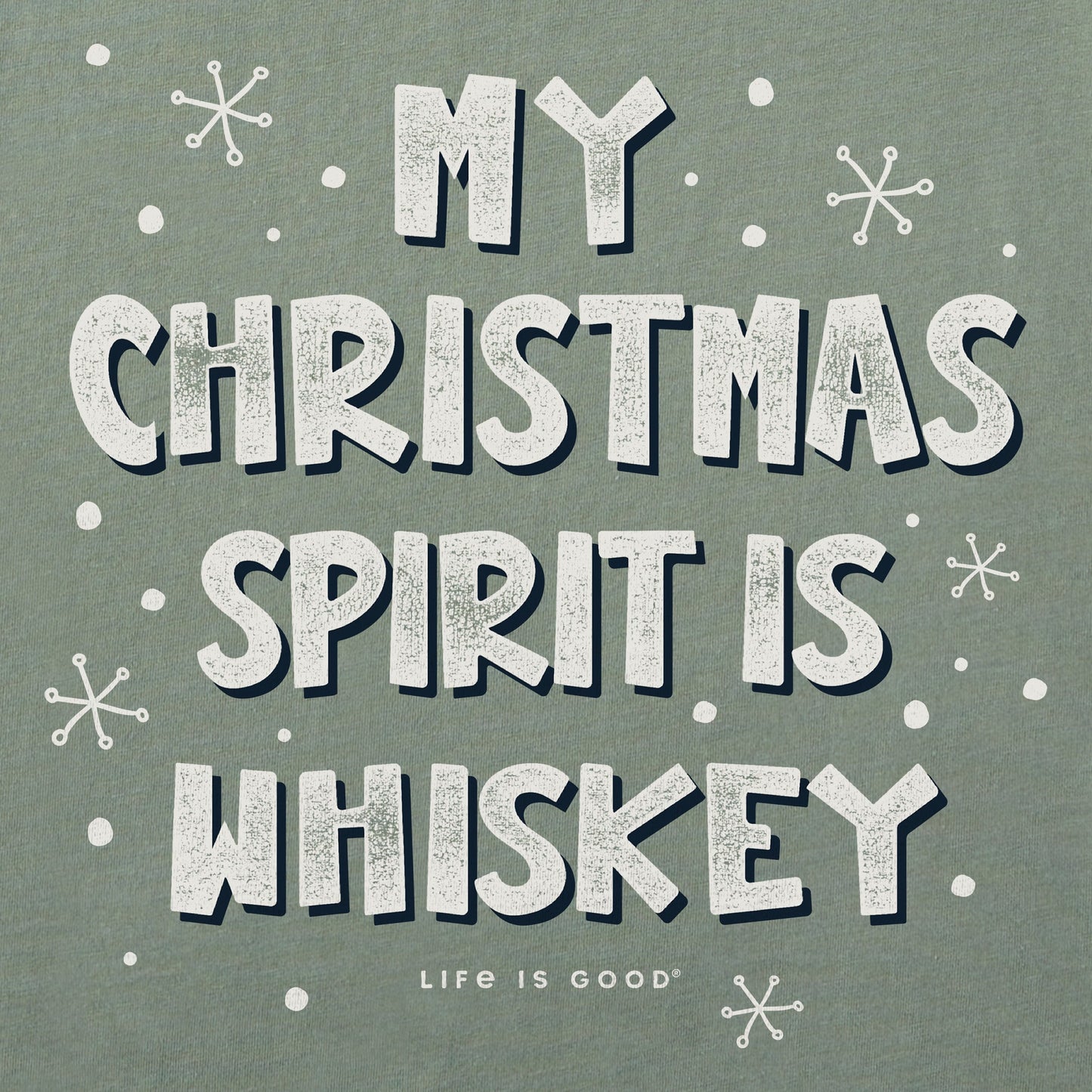 Men's My Christmas Spirit is Whiskey Long Sleeve Crusher Tee