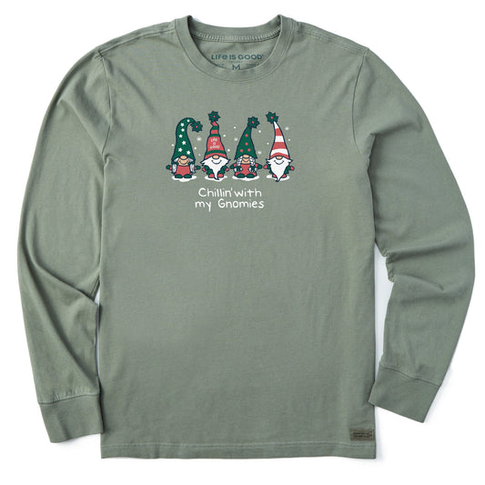Men's Chillin' with my Gnomies Fam Long Sleeve Crusher Tee