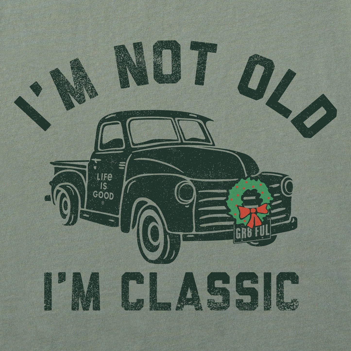 Men's I'm Classic Wreath Truck Long Sleeve Crusher Tee