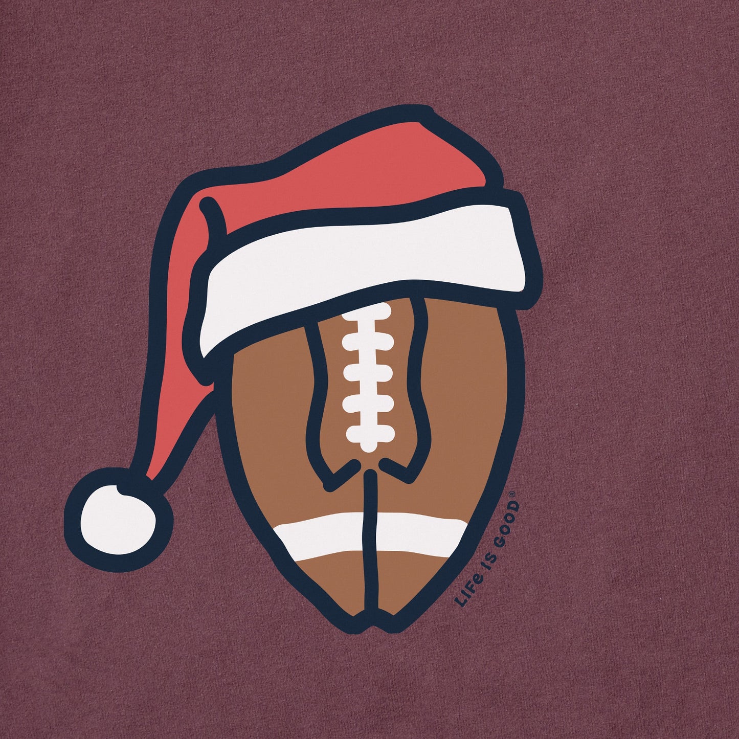 Men's Santa Football Long Sleeve Crusher Tee