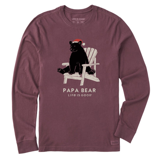 Men's Holiday Adirondack Papa Bear Long Sleeve Crusher Tee