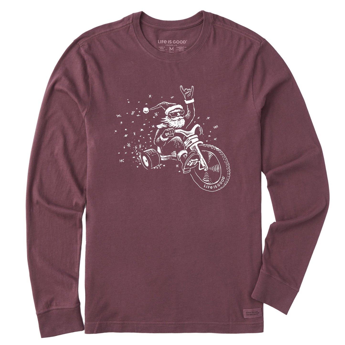 Men's Big Wheel Santa Long Sleeve Crusher Tee