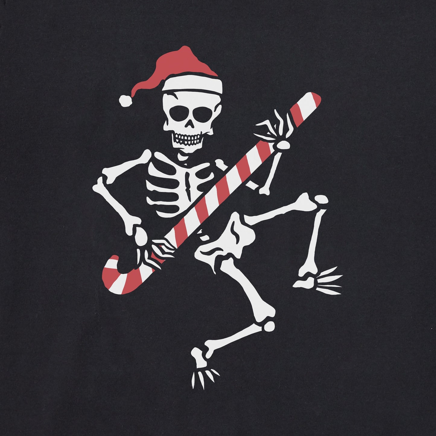 Men's Candy Cane Skeleton Long Sleeve Crusher Tee
