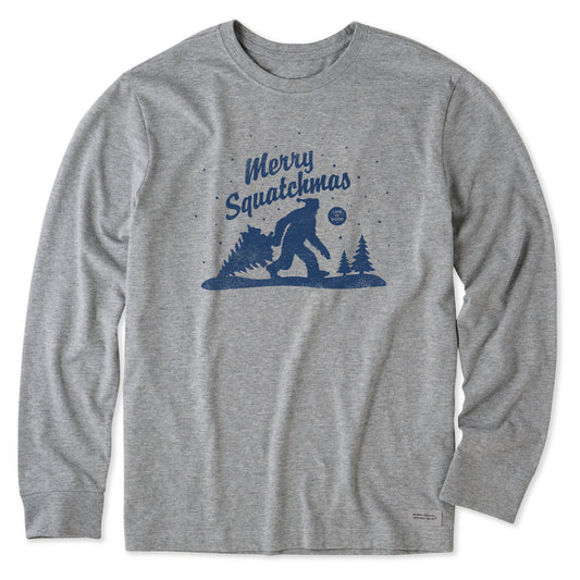 Men's Merry Squatchmas Long Sleeve Crusher Tee