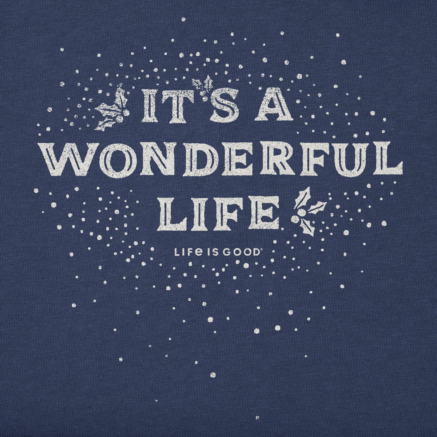 Men's Wordsmith It's a Wonderful Life Holly Long Sleeve Crusher Tee