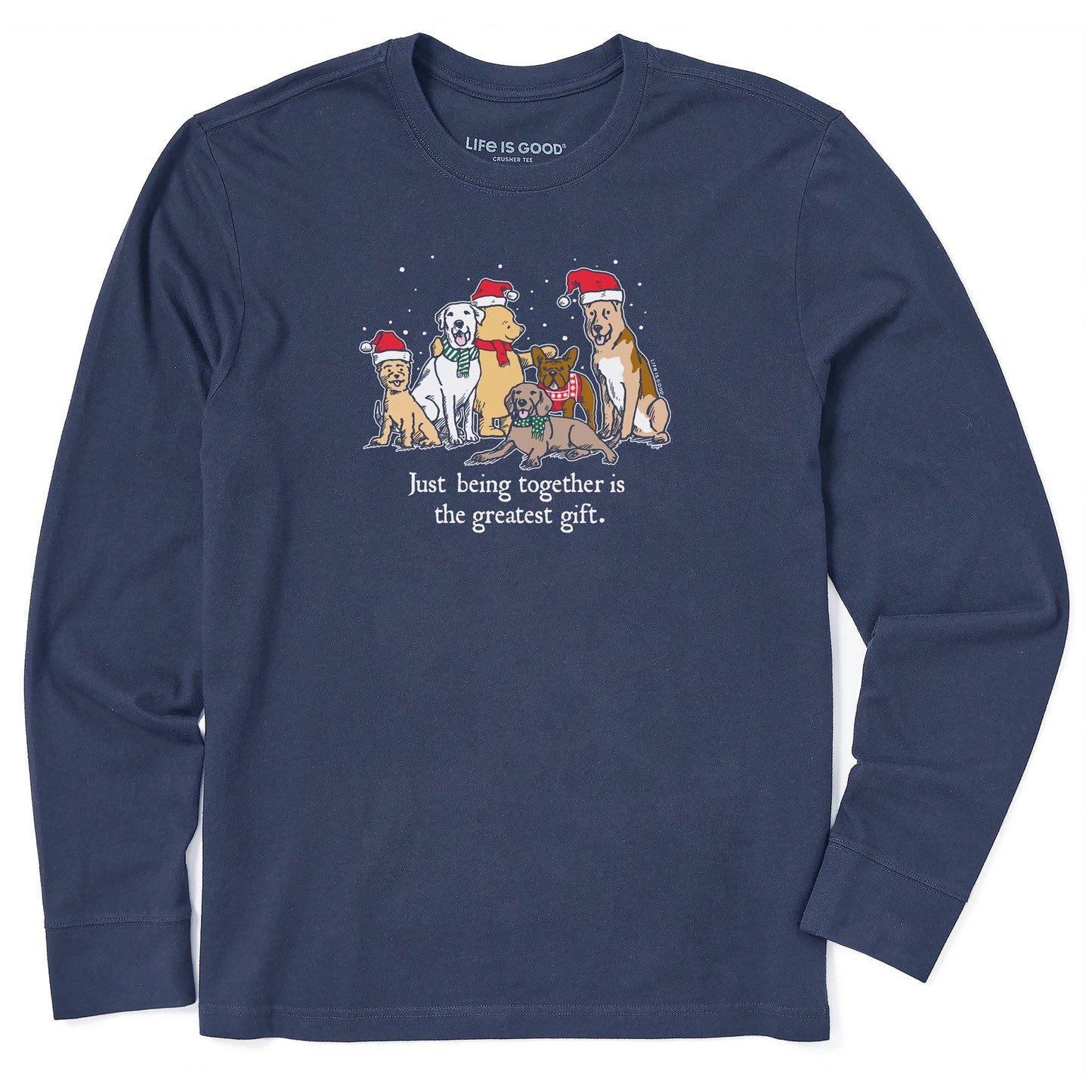 Men's Winnie & Dogs Being Together is the Greatest Gift Long Sleeve Crusher Tee