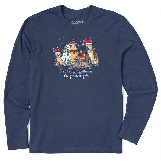Men's Winnie & Dogs Being Together is the Greatest Gift Long Sleeve Crusher Tee