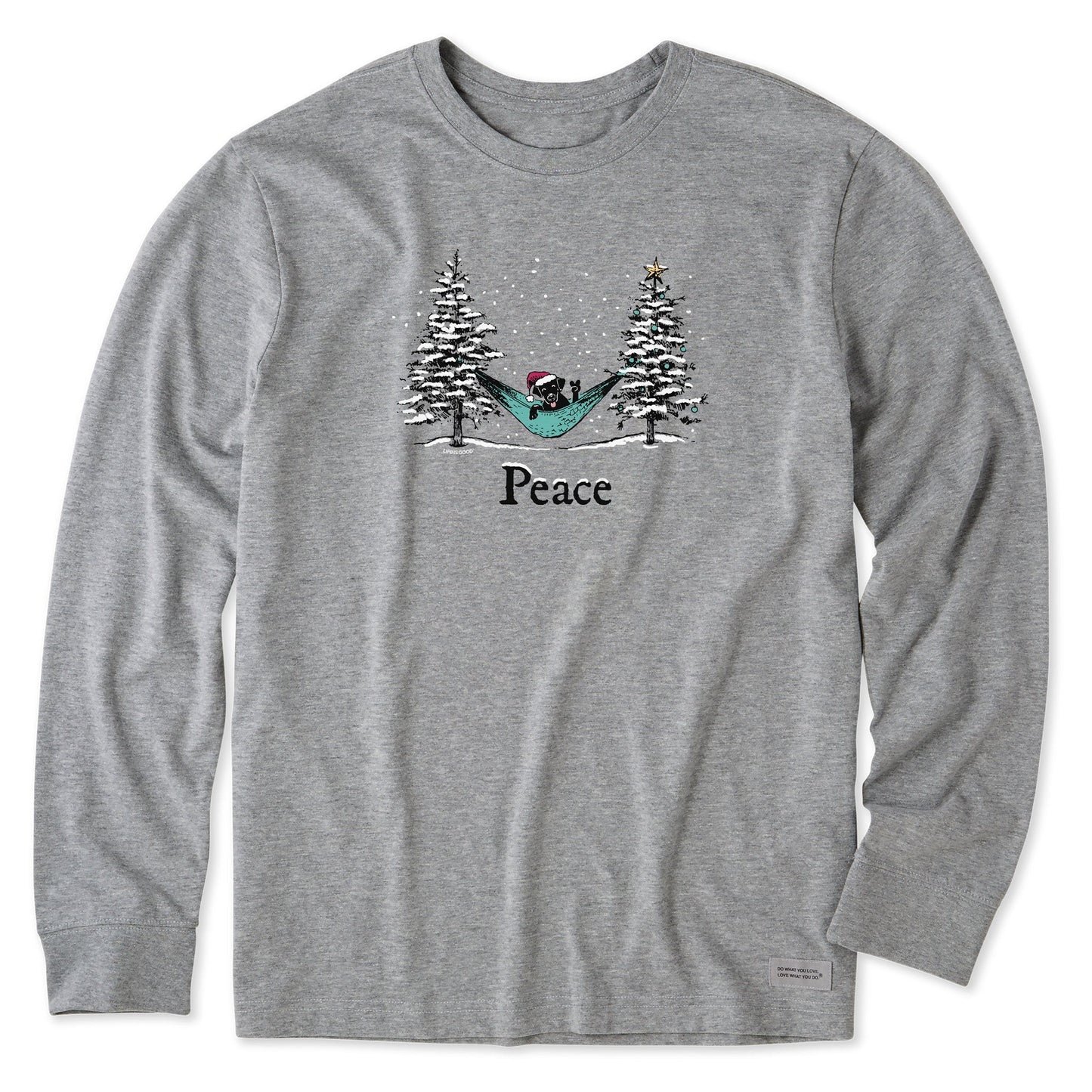 Men's Black Lab Peace Hammock Long Sleeve Crusher Tee