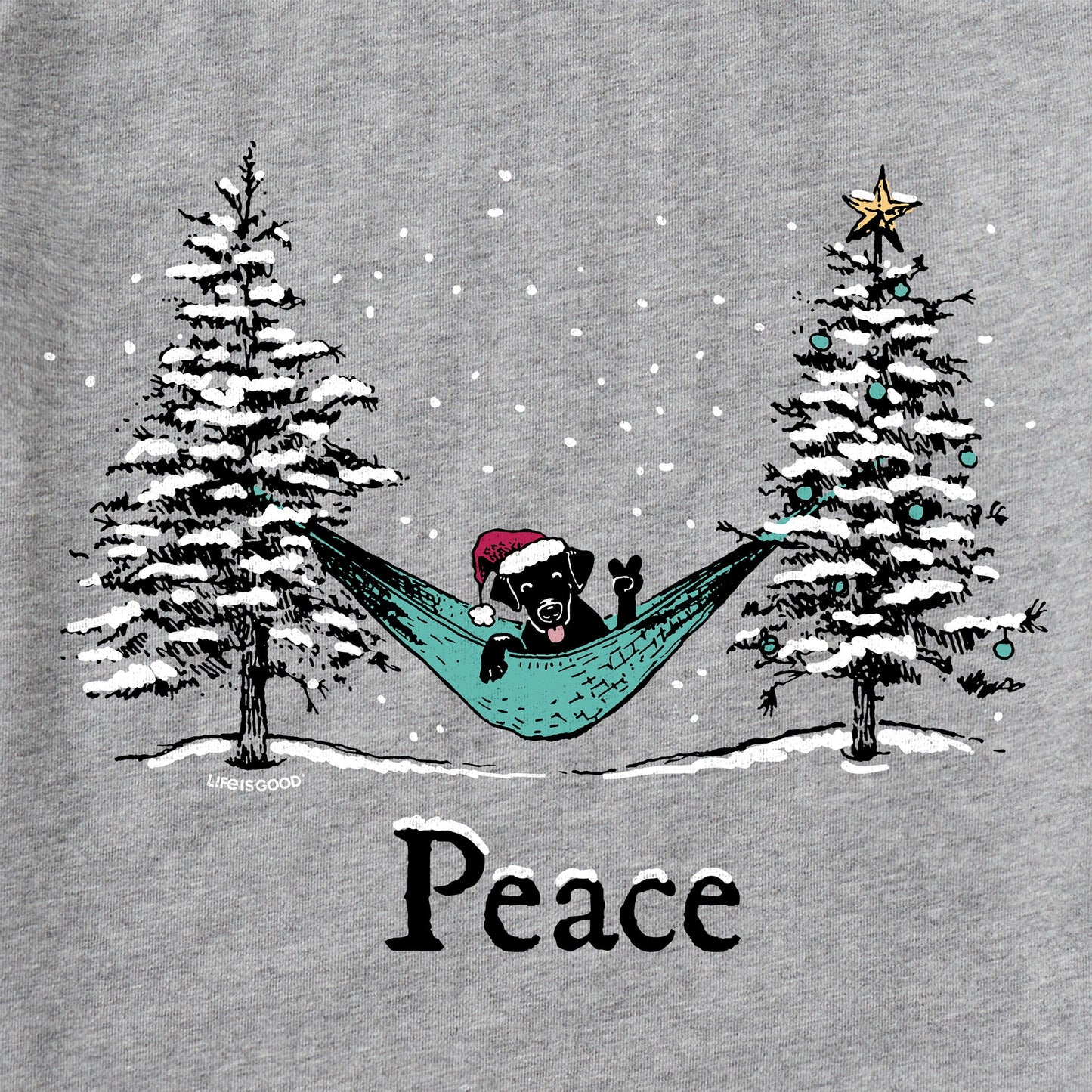 Men's Black Lab Peace Hammock Long Sleeve Crusher Tee