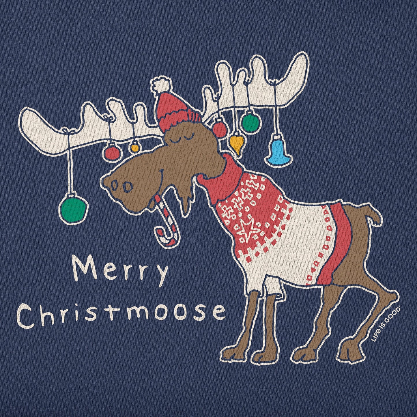 Men's Merry Christmoose Ornaments Long Sleeve Crusher Tee