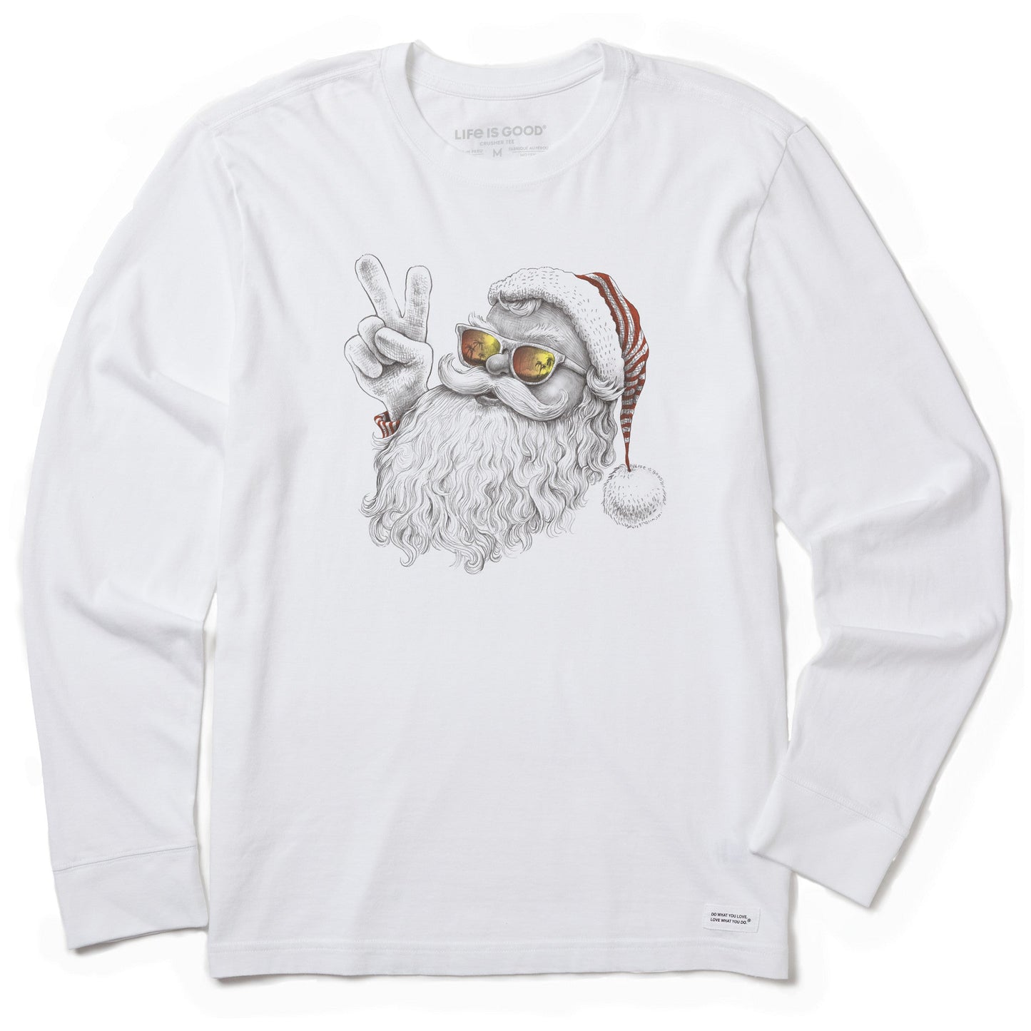 Men's Peaceful Santa Long Sleeve Crusher Tee