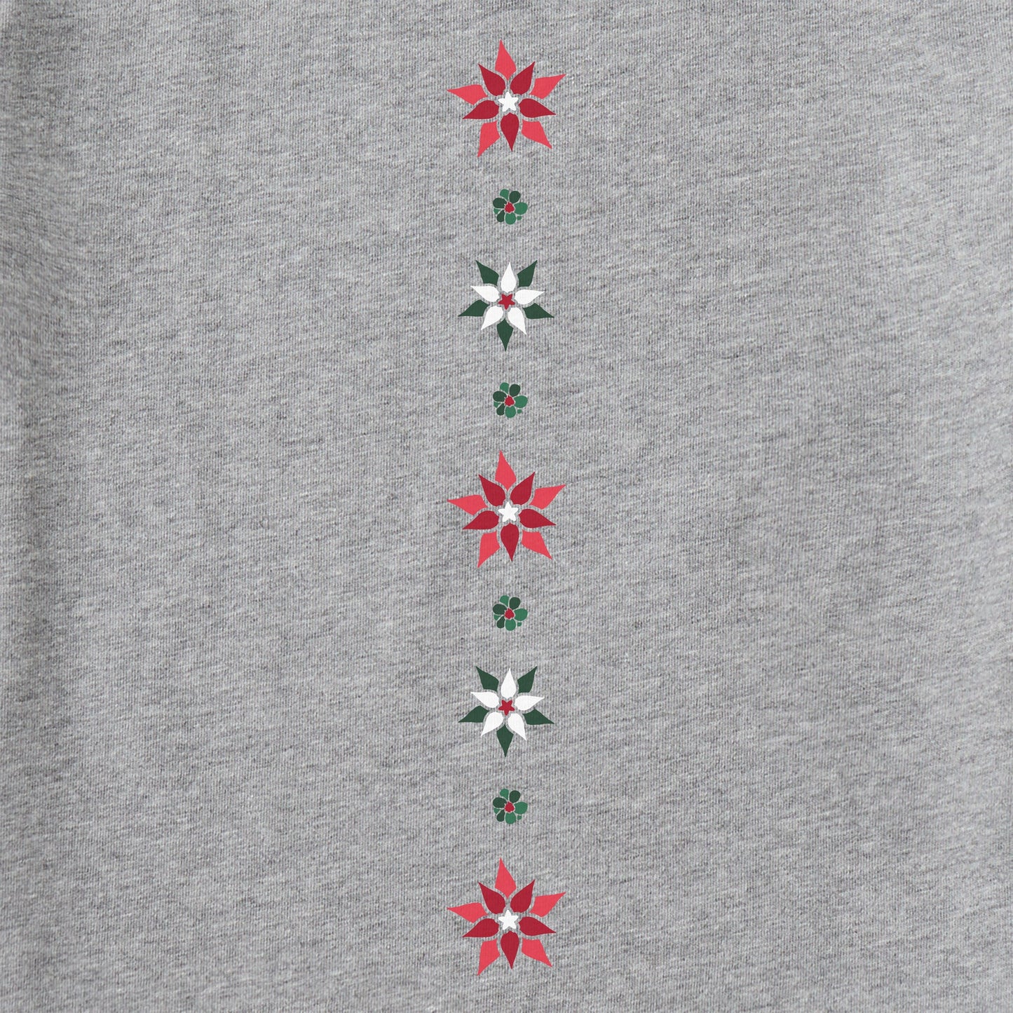 Women's Poinsettia Mandala Long Sleeve Crusher Vee