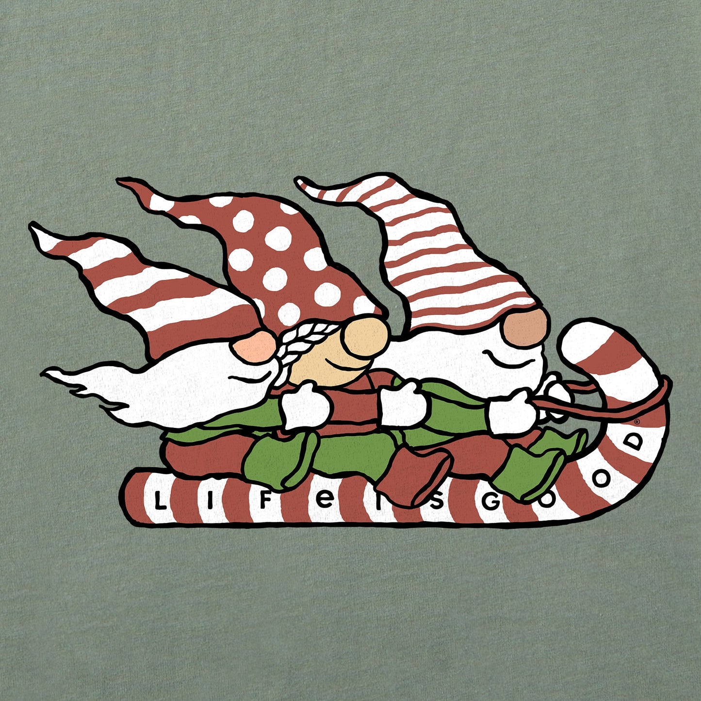 Women's Gnome Toboggan Ride Long Sleeve Crusher Vee