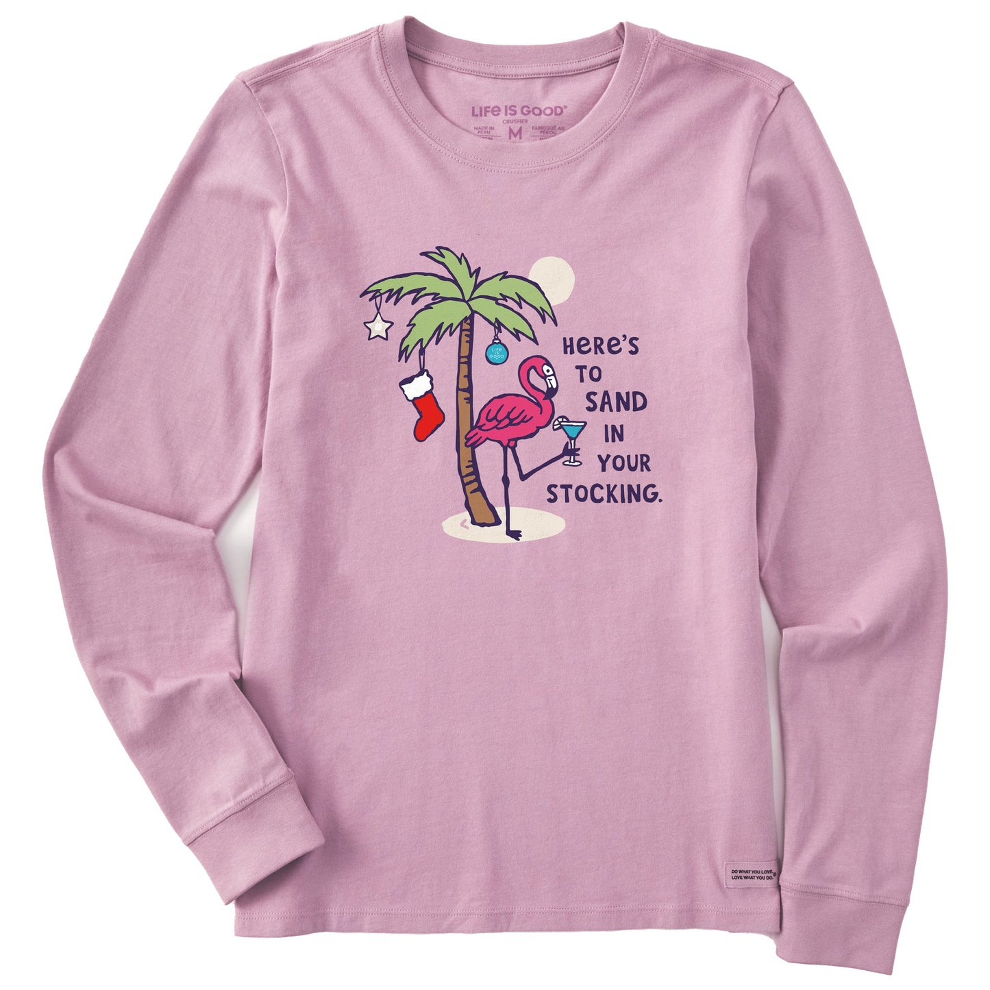 Women's Flamingo Sand in your Stocking Long Sleeve Crusher Tee