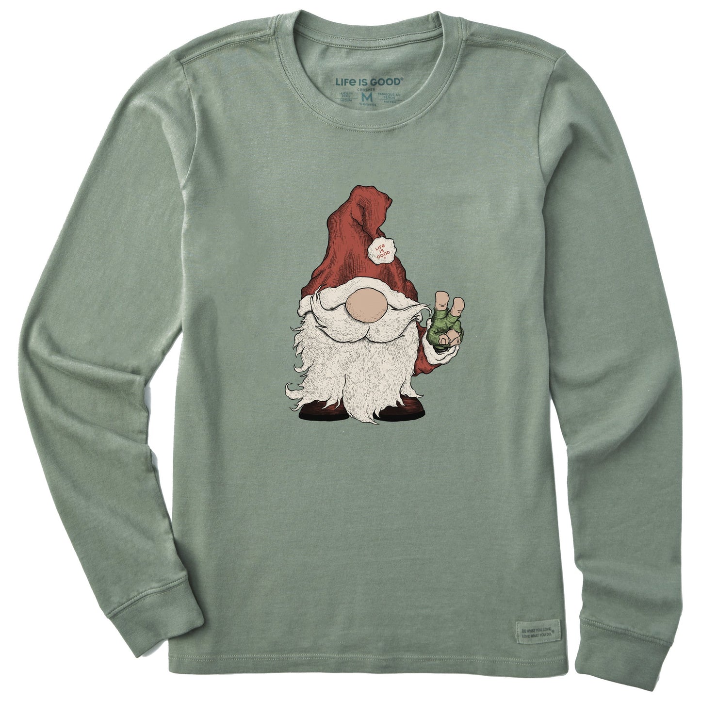 Women's Gnome Santa Long Sleeve Crusher Tee