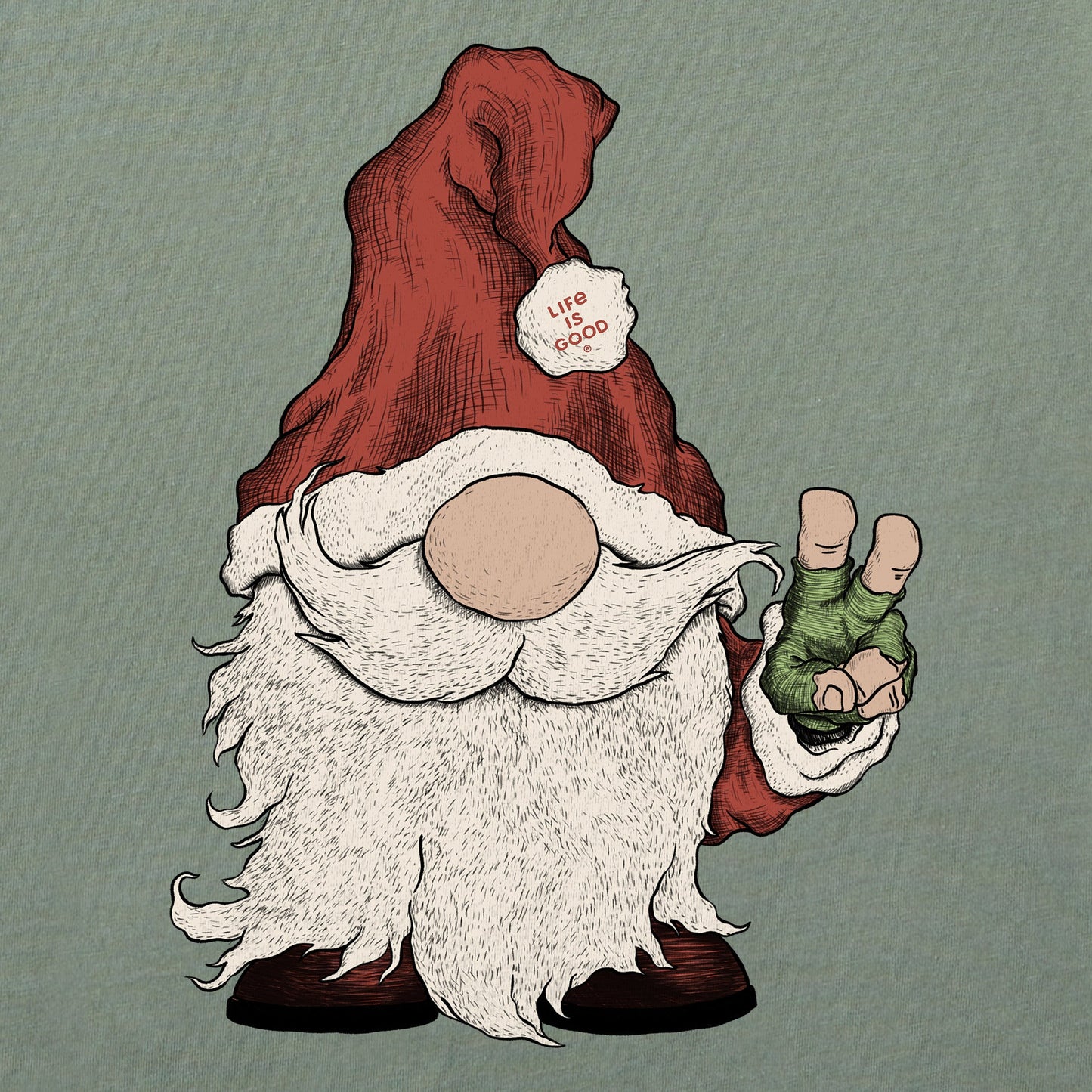 Women's Gnome Santa Long Sleeve Crusher Tee