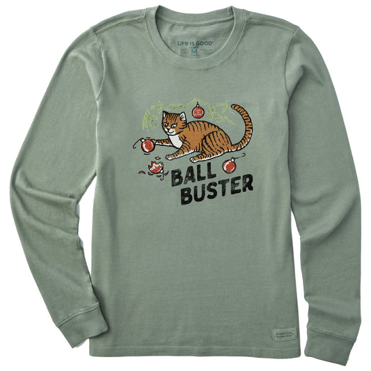 Women's Ball Buster Cat Long Sleeve Crusher Tee