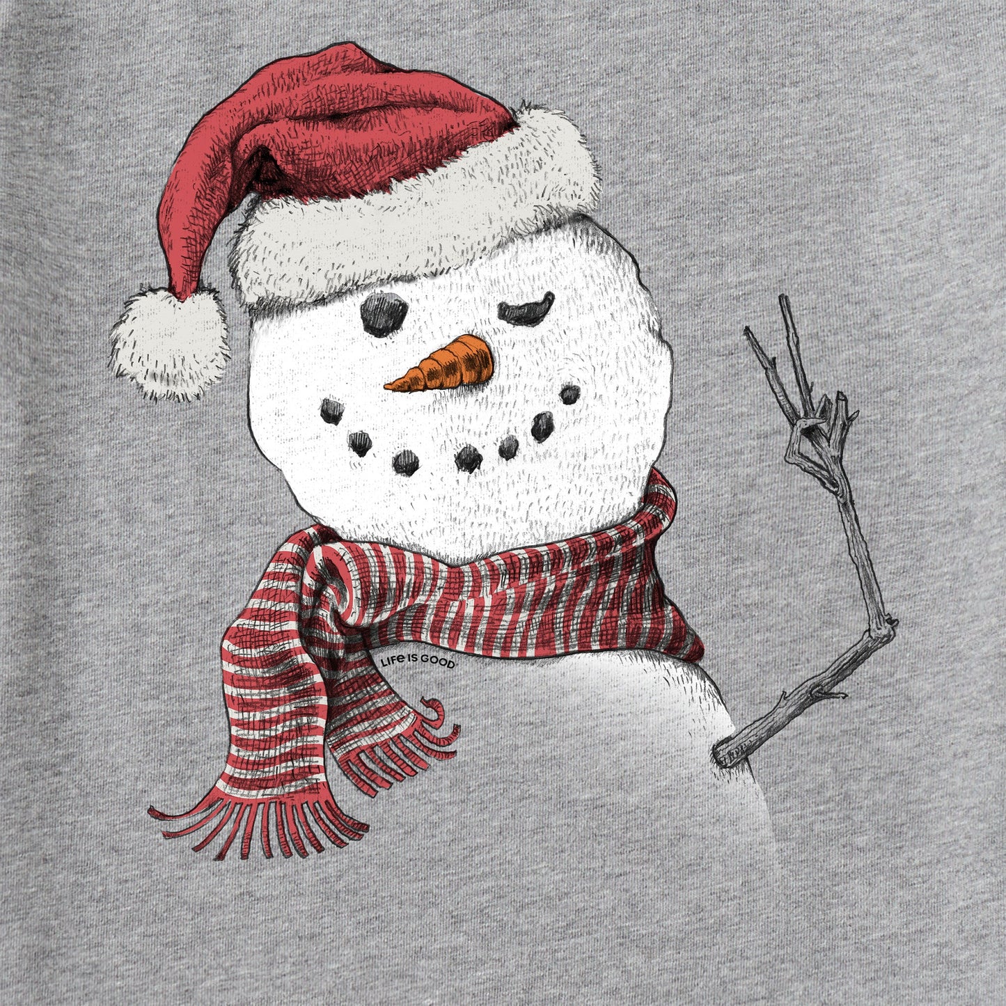 Women's Santa Snowman Peace Long Sleeve Crusher Tee