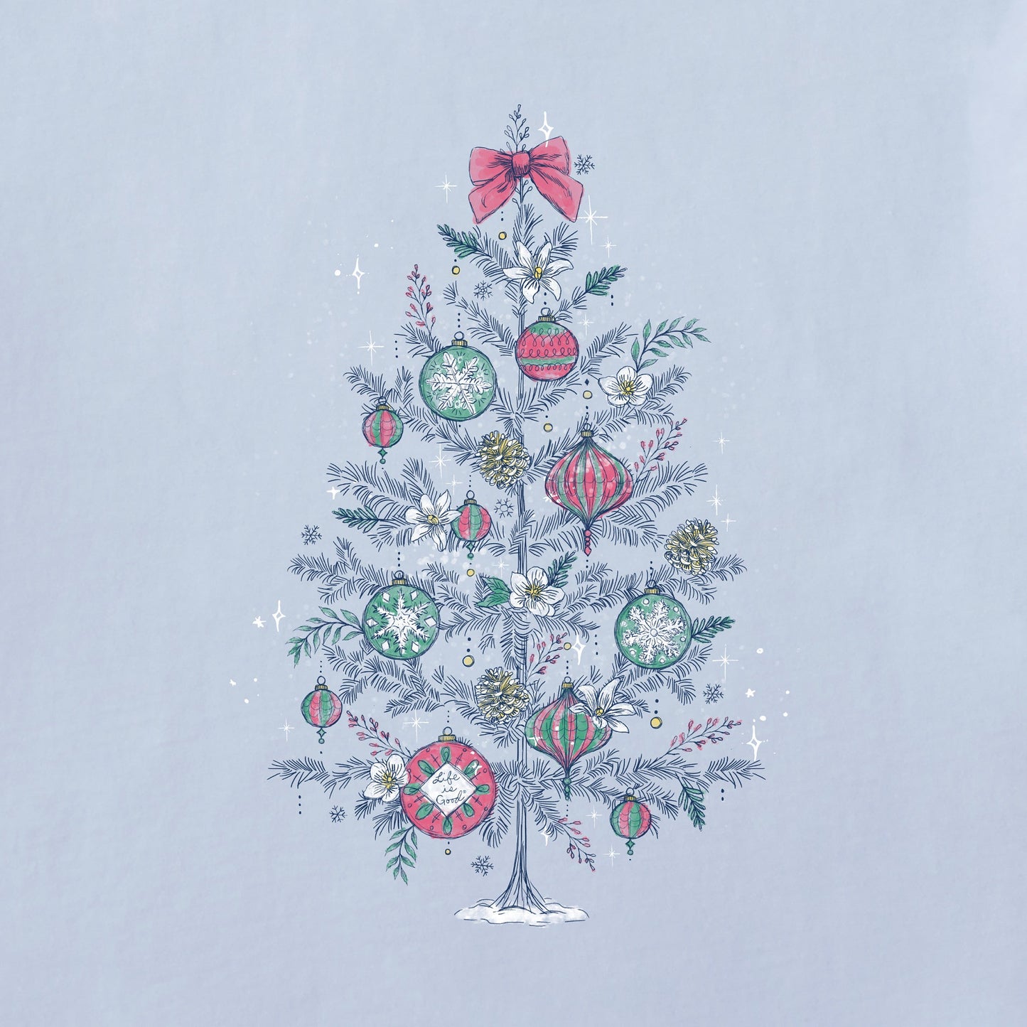 Women's Dreamy Christmas Tree Long Sleeve Crusher Tee