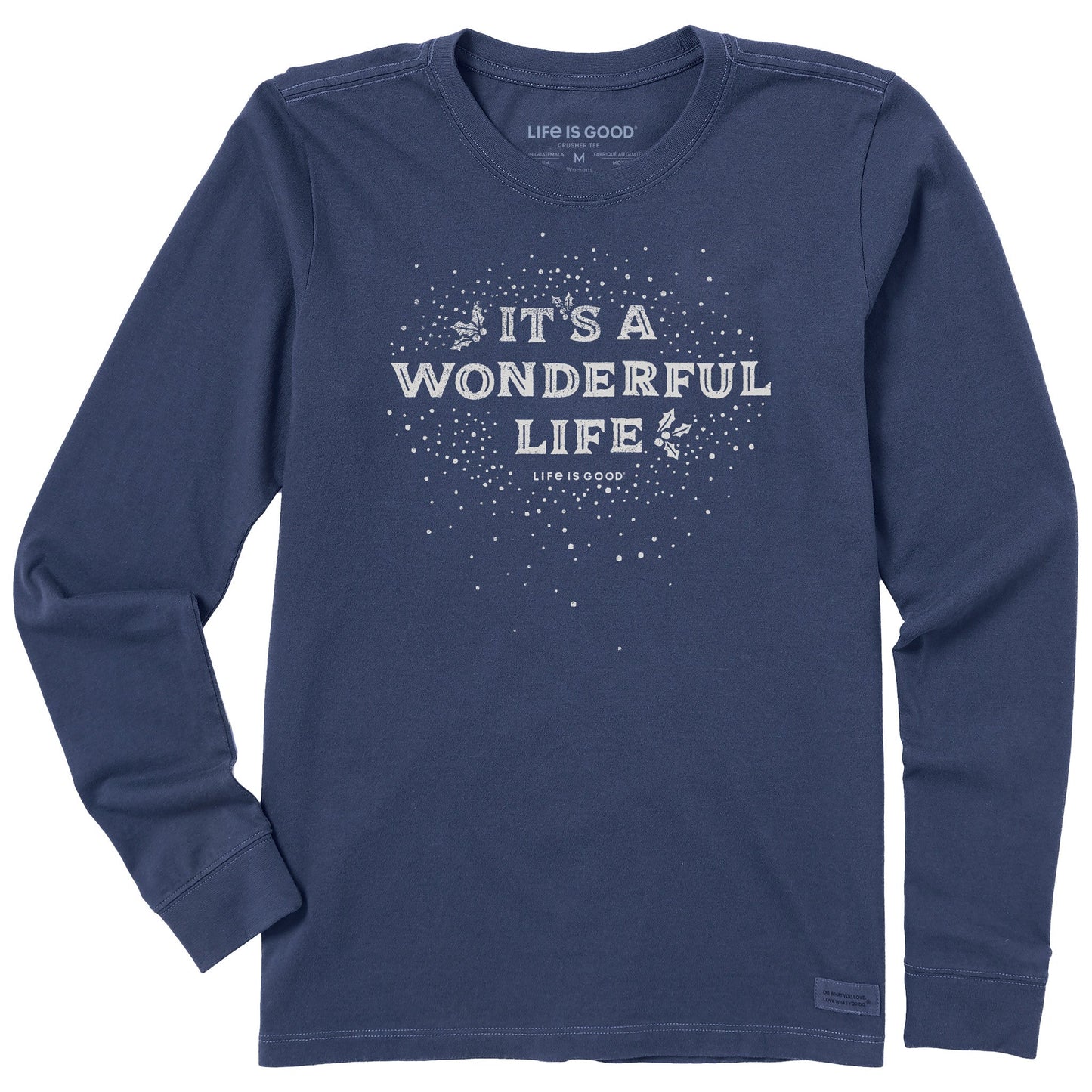Women's Wordsmith It's a Wonderful Life Holly Long Sleeve Crusher Tee