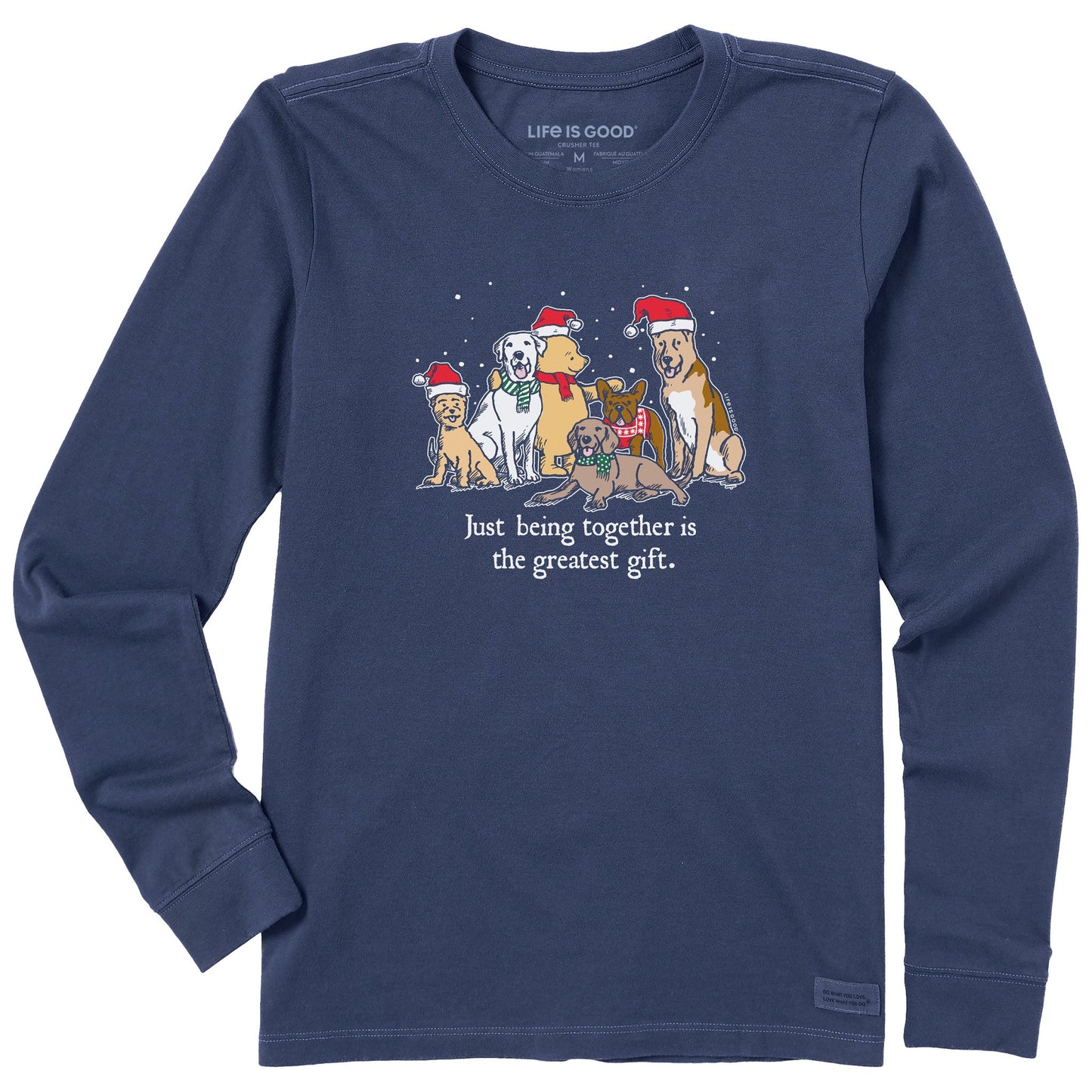 Women's Winnie & Dogs Being Together is the Greatest Gift Long Sleeve Crusher Tee