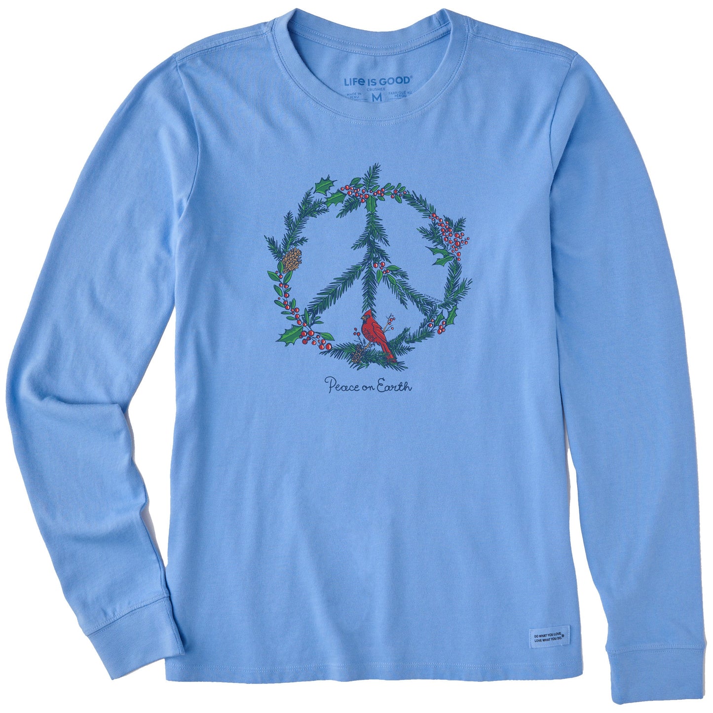 Women's Winter Pines Peace on Earth Long Sleeve Crusher Tee