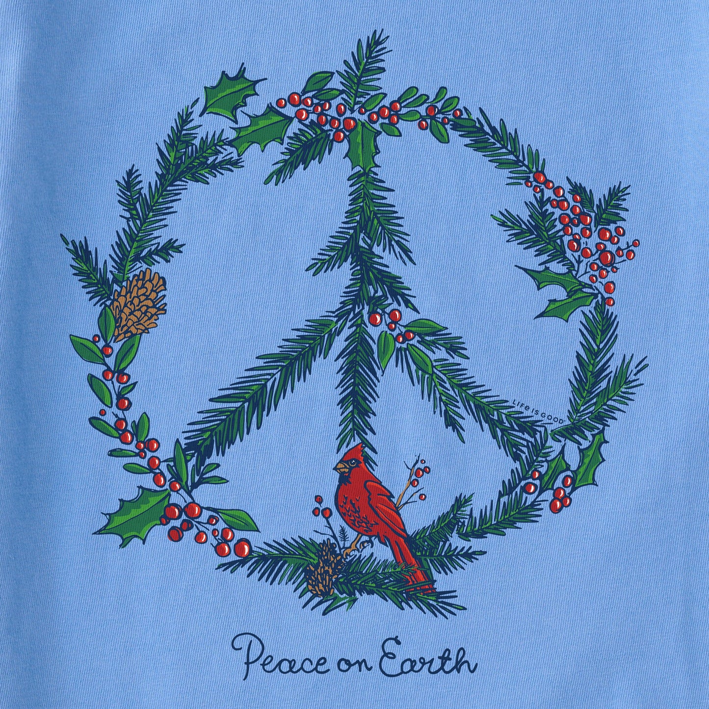 Women's Winter Pines Peace on Earth Long Sleeve Crusher Tee