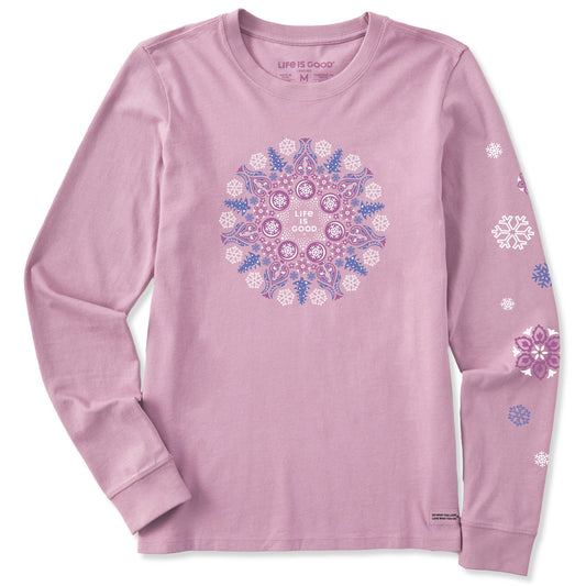 Women's Winter Wonderland Mandala Long Sleeve Crusher Tee