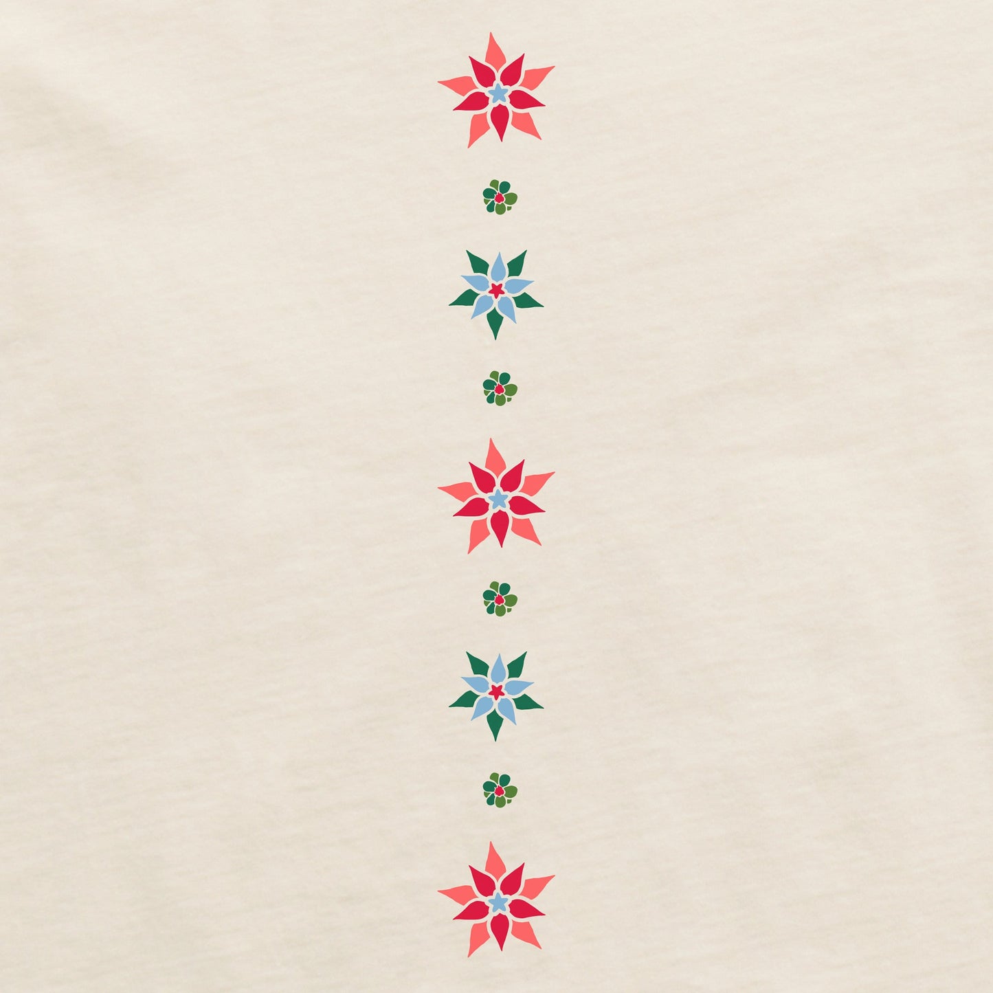 Women's Poinsettia Mandala Long Sleeve Crusher Tee