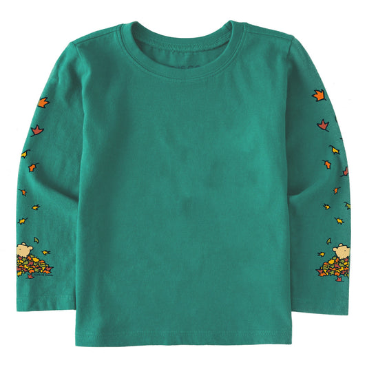 Toddler Winnie Falling Leaves Long Sleeve Crusher Tee