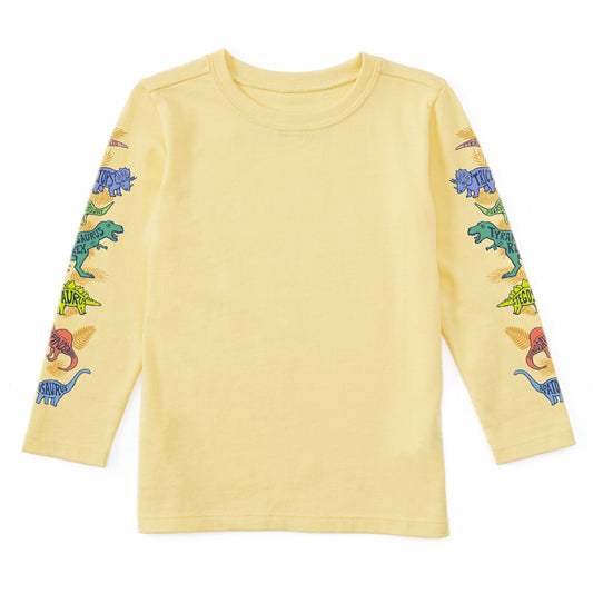 Toddler Dinosaurs Long Sleeve Crusher Tee