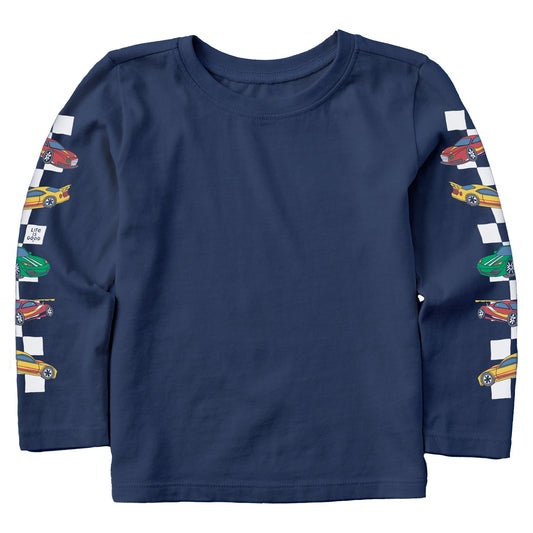 Toddler Race Cars Long Sleeve Crusher Tee