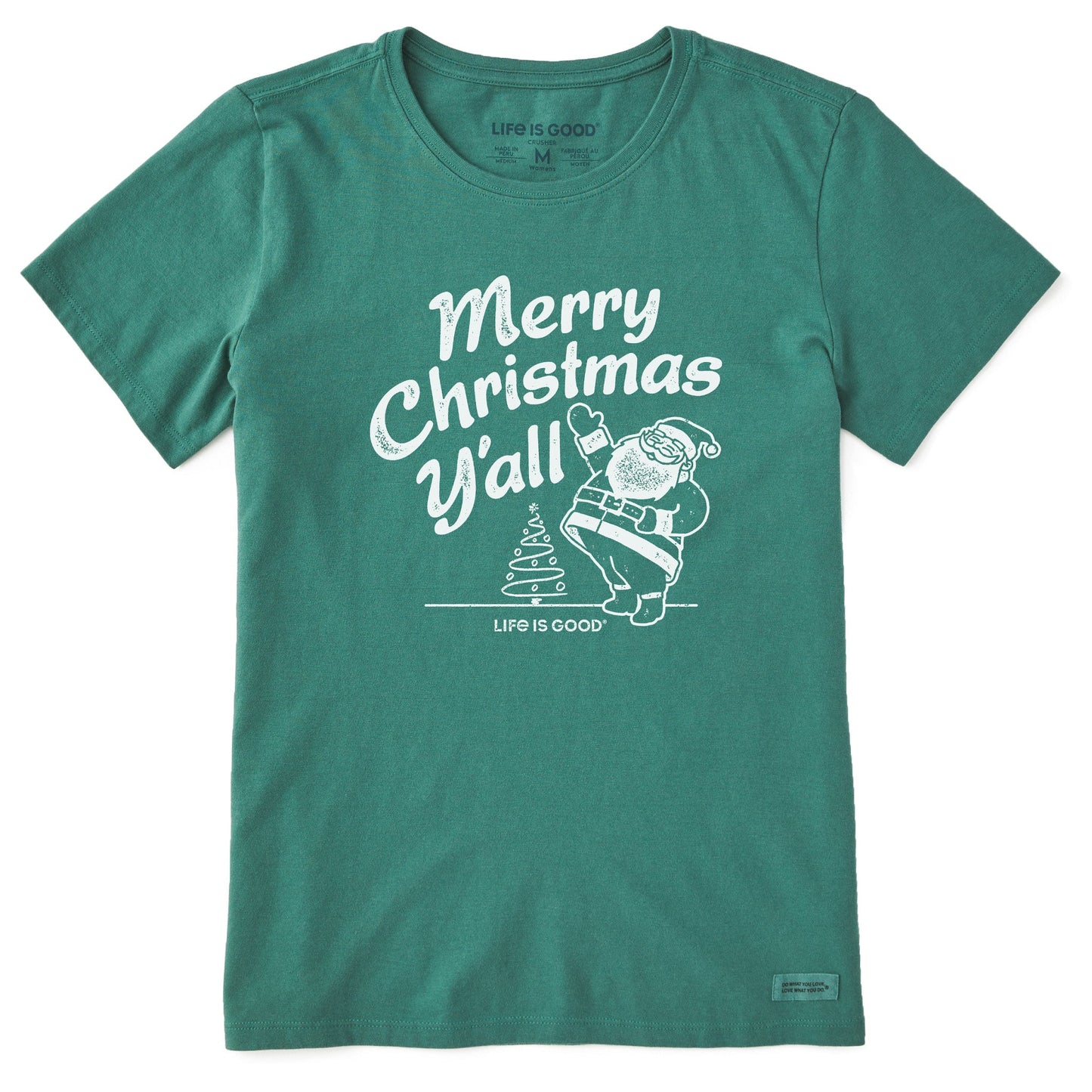 Women's Santa Merry Christmas Y'all Short Sleeve Crusher Tee
