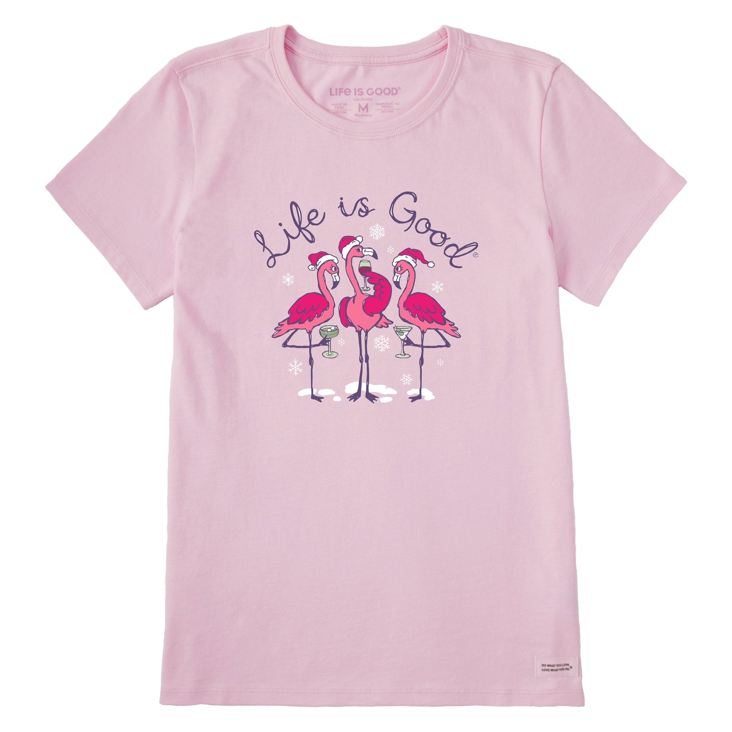 Women's Flamingo Holiday Cocktails Short Sleeve Crusher Tee