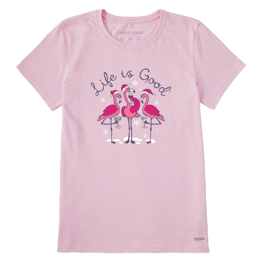 Women's Flamingo Holiday Cocktails Short Sleeve Crusher Tee