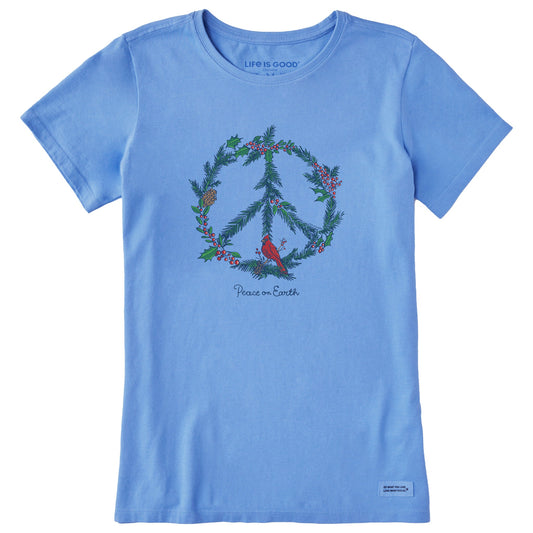 Women's Winter Pines Peace on Earth Short Sleeve Crusher Tee