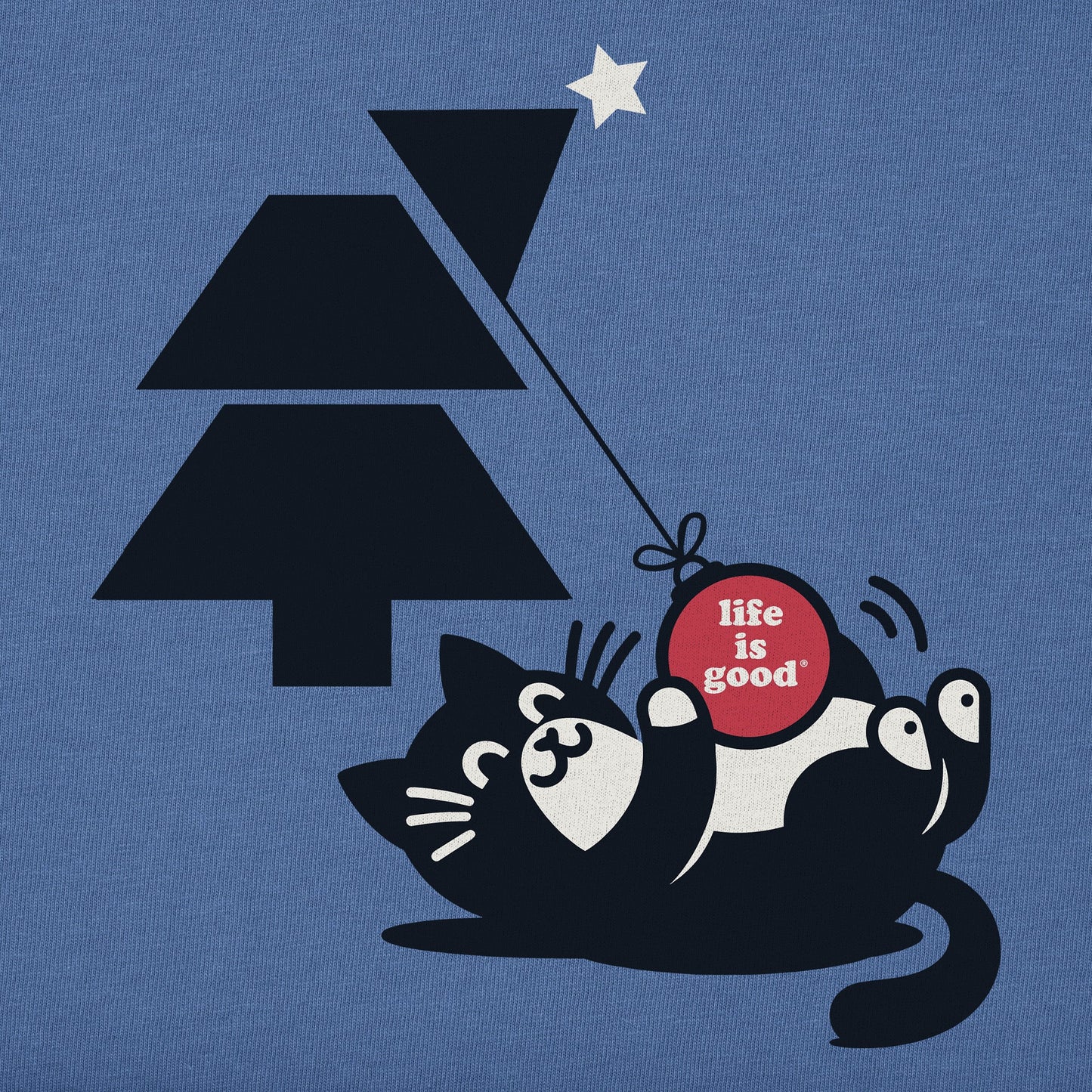 Kids Tuxedo Cat Xmas Tree Ornament Short Sleeve Crusher Tee